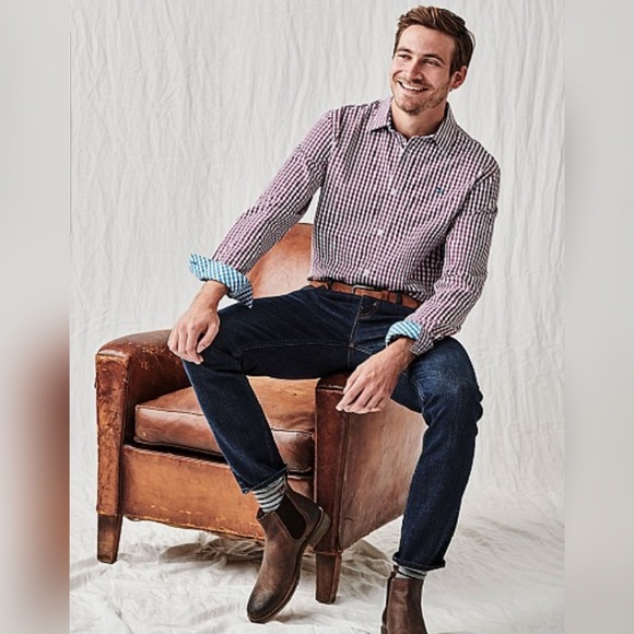 CREW Clothing Co. | Classic Fit Plum Gingham Shirt - Picture 3 of 8